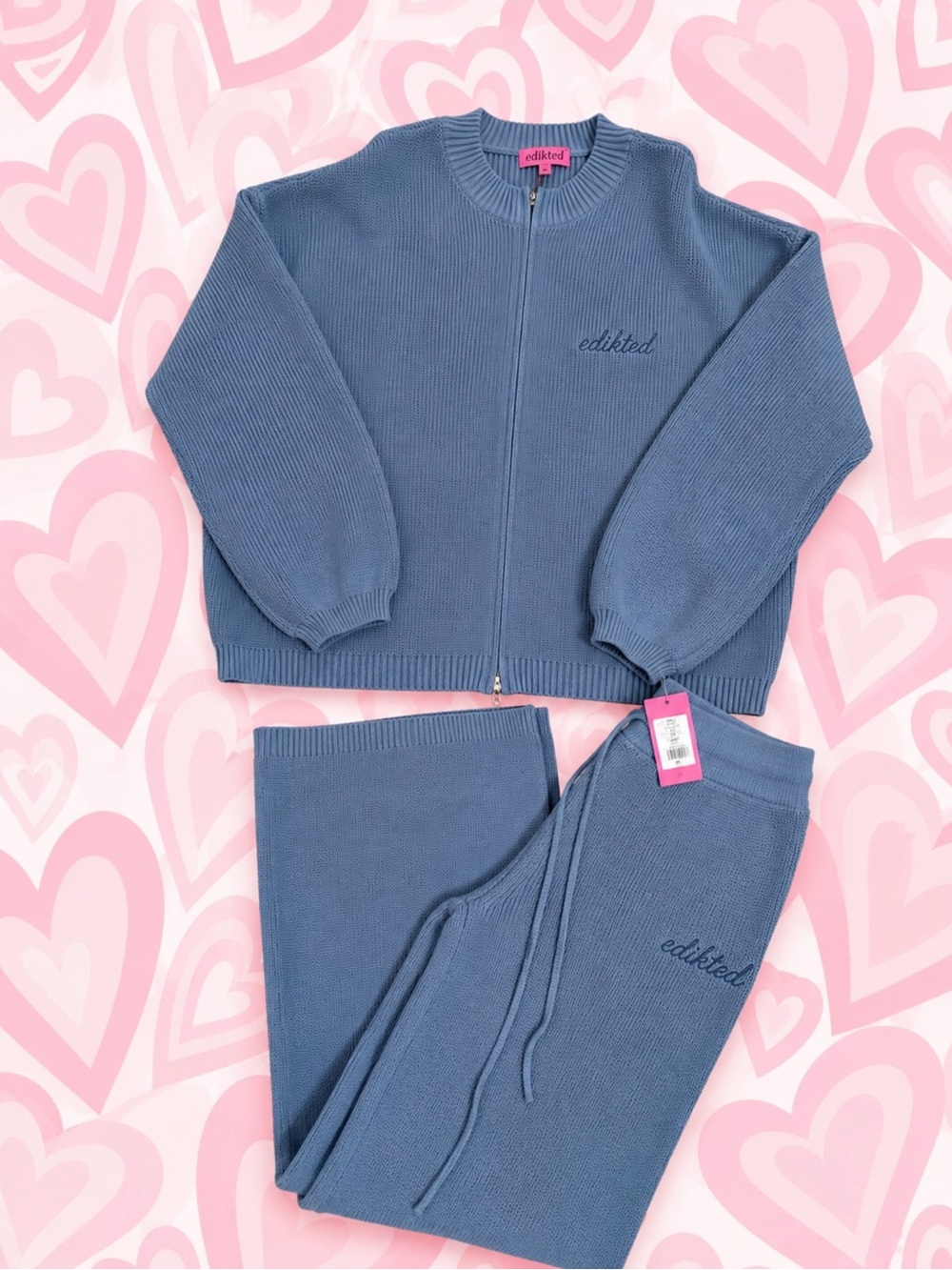 🩵 Edikted Blue Knit Lounge Set | Size M | Matching Set